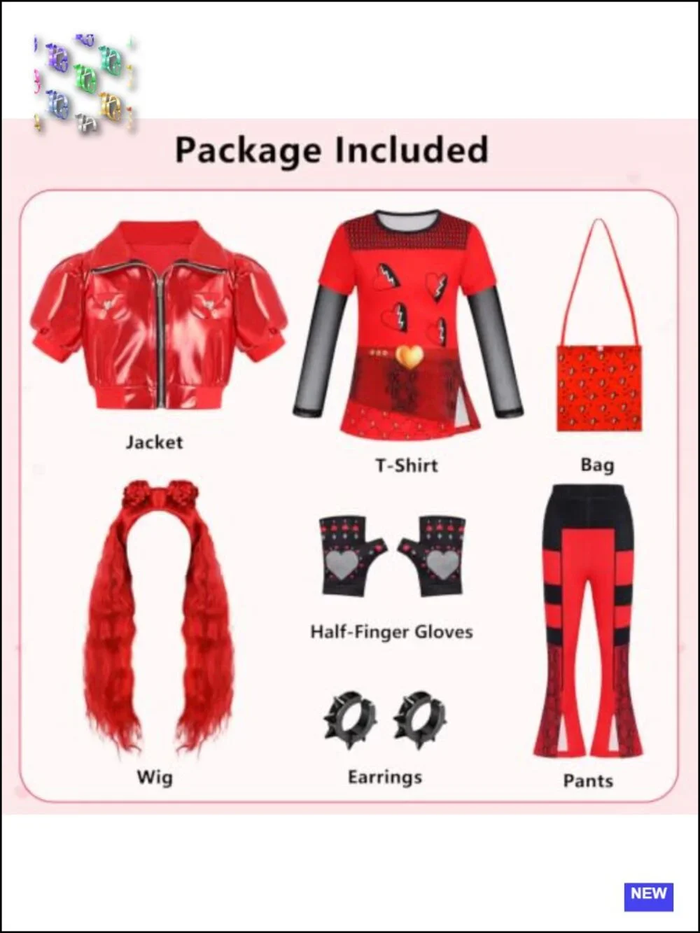 Girls Rock Princess Costume Set with Wig and Accessories